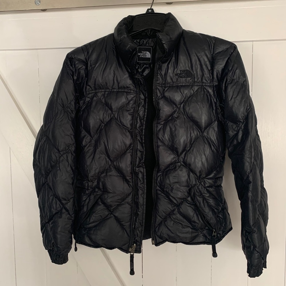 Women’s black North Face puffy jacket